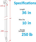 Large Zip Ties 36 Inch  50 Pack   Long Zip Ties Heavy Duty With 250 Lb Tensile S