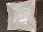 Vtg Mid-century Modern Starburst Ceiling Light Shade W  Teakwood Accents