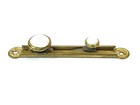 1865 Victorian Picture Hanger Brass W porcelain Knob String Tightener Door Slide
