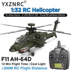 Yxznrc F11 Ah-64d Apache 6-axis Gyro 2 4g 6ch 3d Aircraft Rc 1 32 Helicopter