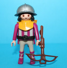 Playmobil Medieval Castle Archer Knight Man Figure Pink  Black With Crossbow