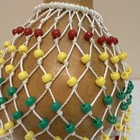 Natural African Gourd Hand Shekere Beaded Musical  Instrument  medium  