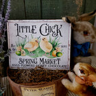 1895 Shabby Primitive Antique Vintage Folk Style Easter Chick Spring Market Sign