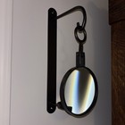Vintage Style Pair Of Metal Candle Sconces Each With Magnifying Glass Bronze
