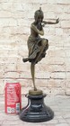Chiparus Dancer Signed Bronze Marble Art Deco Figurine Roarin20s Flapper Style
