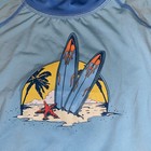 Childrens Swim Shirt Rashguard Sz 7-8 Surfboard Blue New