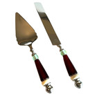 Lenox Holiday Gatherings Cake Knife   Server Set W decorative Handles Nib