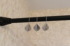 12 Silver Leaf Shower Curtain Hooks Rings Decorative Bathroom Hangers Set