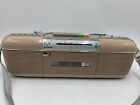 Vintage 80s Beige Sharp Qt-50  l  Am pm Stereo Radio Cassette Recorder