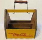 Vintage 1940 s Wwii War Wings Wooden Yellow Coca Cola 6-bottle Carrier