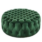 Modway Amour Tufted Performance Velvet Large Round Ottoman In Emerald