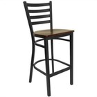 Home Square Hercules Series 29  Ladder Back Bar Stool In Mahogany - Set Of 2