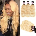 Unice Mongolian Ombre Honey Blonde Body Wave  Bundles Human Hair Extensions Weft
