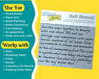 Script Stencil Cursive Text Font Stencils For Mixed Media Art Crafters Workshop