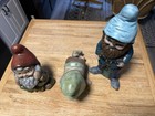 Vintage Hand-painted Ceramic Gnome Figurines     Set Of 3  1970s