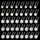 40 Pack Wedding Pearl Hair Pins For Bridal  Silver Pearl Rhinestone Hair Pins We