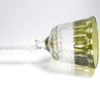 Czech Style Stemware Glass Hand Cut To Crystal Glass 5oz Army Green Wine Boblet