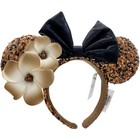 Disney Parks Aulani Hawaii Black Gold Plumeria Minnie Mouse Ear Sequin Headband