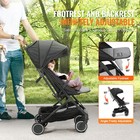 Uimoso Foldable Baby Stroller Newborn Toddler Travel Pushchair Black W  Canopy