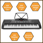 61 Key Electronic Keyboard Piano W  Lighted Keys  Stand   Bench  Beginners Set