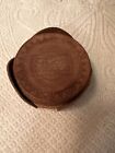 Vintage Western Style Cafe Mexico Leather Coaster Set Of 5 With Holder