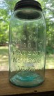 Clean Crude Antique Mason s 18 Underlined Pat    Quart