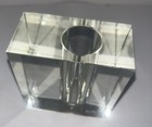 Mid Century Vintage Crystal Tizo Glass Bud Vase Paper Weight Plant Vase