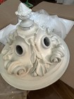 Vintage Plaster Flush Mount 3 Light Fixture 1930-40s