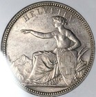 1874-b Ngc Au 58 Switzerland 5 Francs Bern Mint Silver Coin  25051102c 