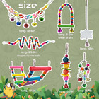 Parakeet Toys 7 Pcs Colorful Bird Toys For Parakeets pet Bird Cage Hammock Swing