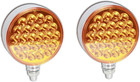 2x Round Double Face 48 Led Fender Brake Pedestal Turn Signal Light Amber