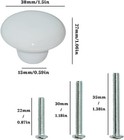 Ymaiss 14packs White Ceramic Knobs Round Mushroom Cabinet Large  