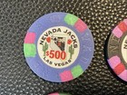 Nevada Jacks Casino Las Vegas  Nv Fantasy Casino Chips Lot Of 5
