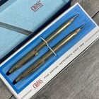 Vintage Cross Classic Lustrous Chrome Part 10k Gold Filled Pen mech Pencil Set