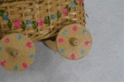 Antique  Doll Bed Carriage Toy  5x3x6  Decorative Paint Wicker Victorian 1800