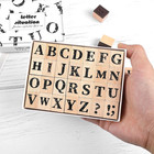 28-piece Capital Letter Stamps  Cute Alphabet Rubber Stamp Set  Wooden Rubber   