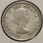 Canada Silver Quarter - 1964 - Queen Elizabeth Ii
