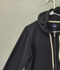 Gap Hoodie Boys Large Black Full Zip Drawstring Classic Fleece Sweatshirt Jacket