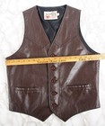 Vintage Sears The Leather Shop Men s Western Brown Leather Vest 40r 70 s