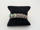 Vintage Sterling Silver Turquoise Woven Braided Cuff Bracelet Sz 6  