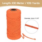 Macrame Cord 4mm X 109 Yard  Cotton Rope  for Plant Hangers -orange Yellow
