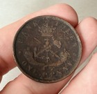 1857 Bank Of Upper Canada One Penny Token Colonial Canadian Copper Coin