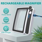 5x Magnifying Glass W light Rechargeable Led Handheld Reading Low Vision Seniors