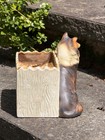 Vintage Collie Dog Planter Ceramic Vase Lassie Style Pottery Figurine Mid Centur