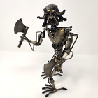 Predator Metal Art Sculpture Scrap Parts Posable Figure Garage Shop Office  12 t
