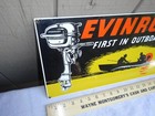 Vintage Evinrude Outboard Boat Motors Sales   Service Metal Marine Gas Oil Sign 