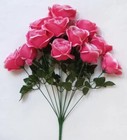 Mauve pink 12-4  Rose 21  Long Stem Bush Silk Flower Home In outdoor Decor Craft