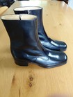 Nos Florsheim Men s Beetle Bike Toe Zipper Boots Black New Vintage 8
