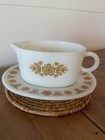 Pyrex Corning Butterfly Gold White Gravy  Boat   Underplate 77-b Milk Glass Usa
