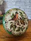 Vintage Bird Tin Metal Box Green Designed Daher Long Island N y  11101 England 